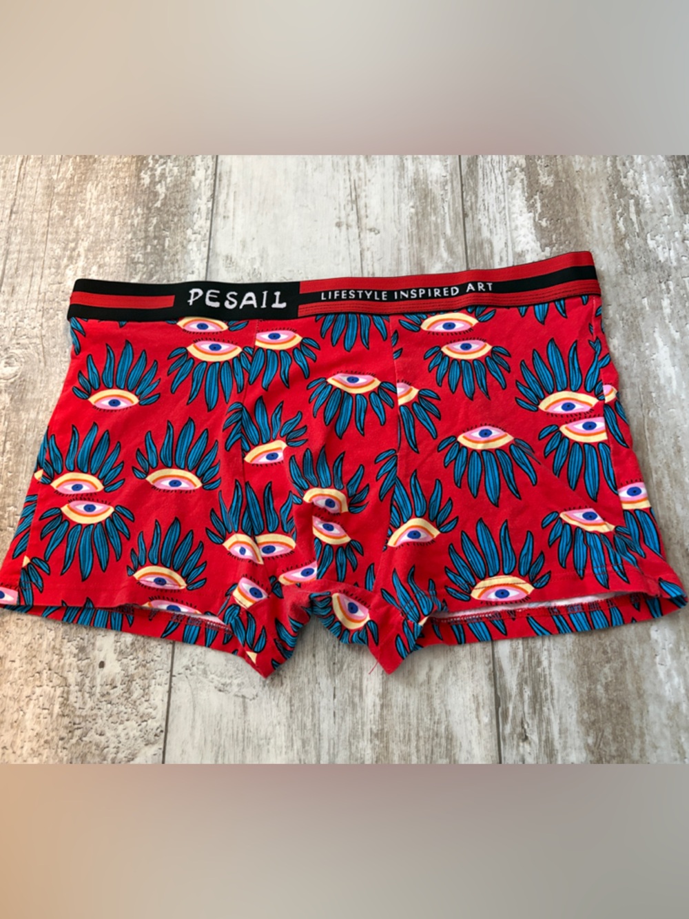Red Patterned Men's Athletic Boxer Shorts